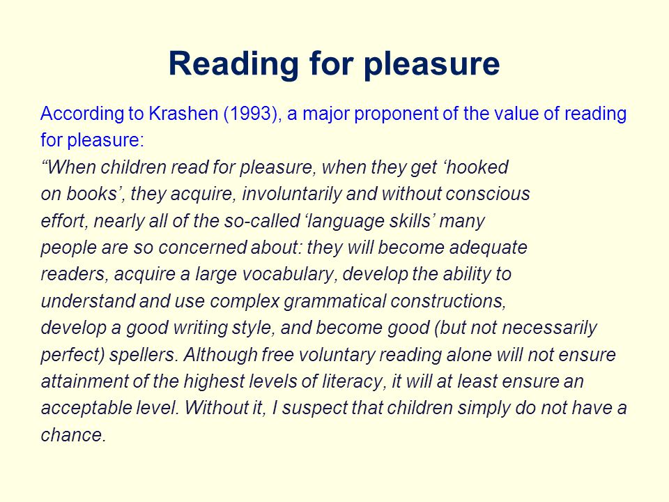 essay on pleasure of reading for class 3